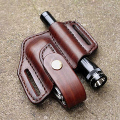 Men Genuine Leather EDC Belt Loop Waist Multitool Sheath Packs