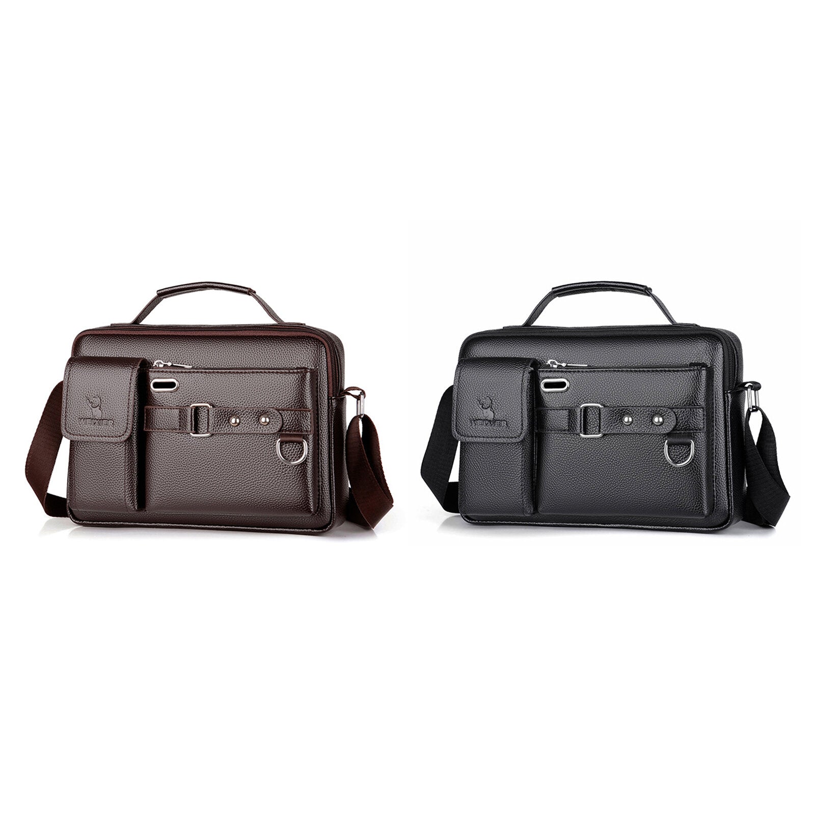 Men Artificial Leather Vintage Large Capacity Crossbody Bag Business Multifunctional Durable Briefcase Bag Messenger Bag