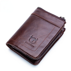 Men Genuine Leather Bullcaptain Casual Functional Wallet