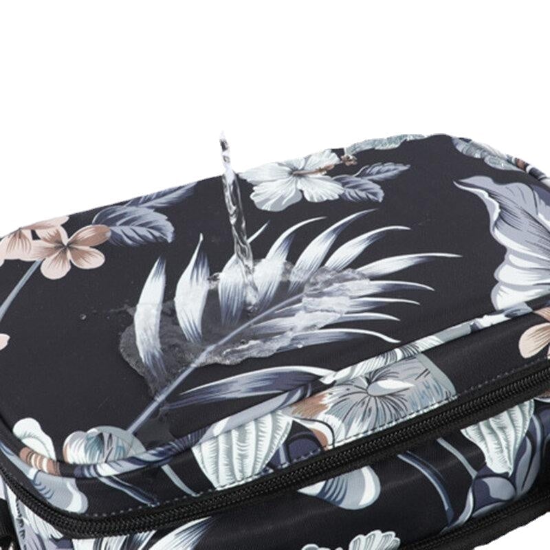 Women Multifunction Waterproof Print Lunch Box Crossbody Bag