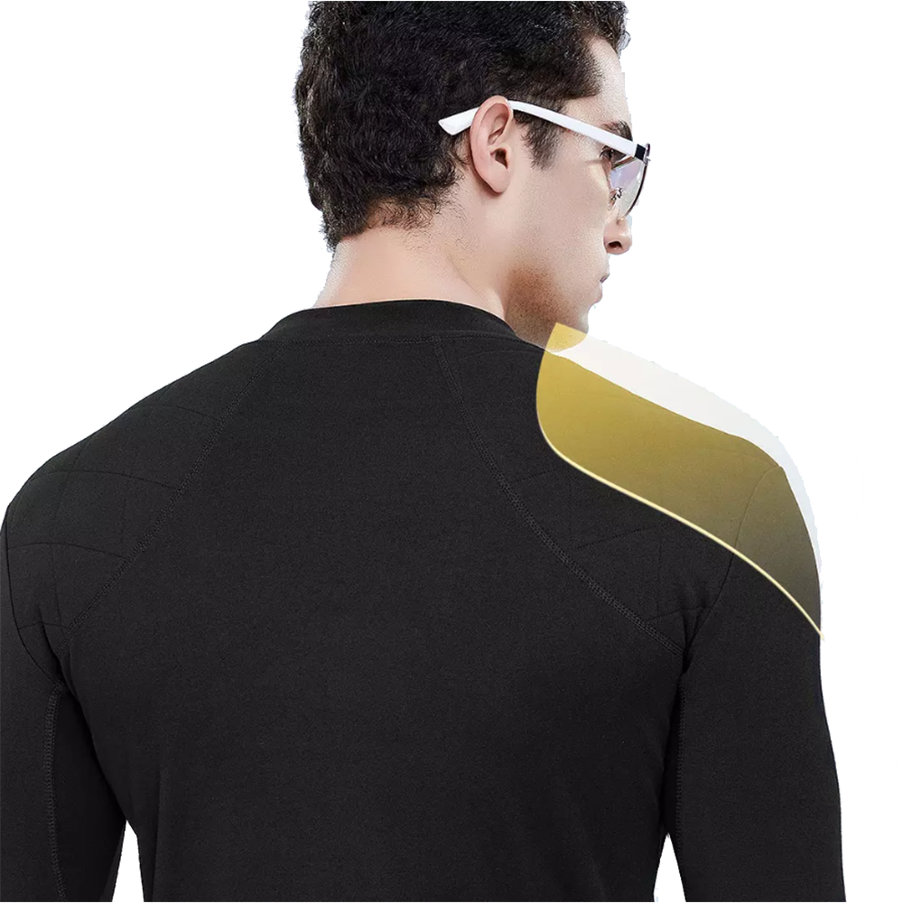 Men's Thermal Aerogel Top: Moisture-Wicking, Semi-High Neck, Long Sleeve, Warm Autumn/Winter Wear