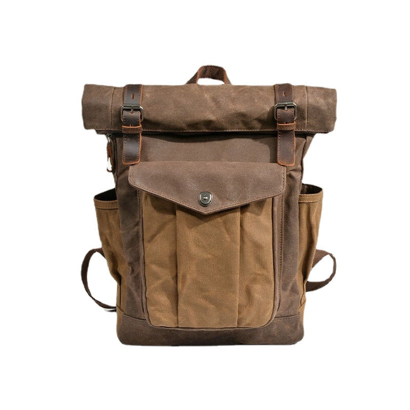 Men Vintage Canvas Travel Bag Waterproof Backpack Sport Climbing