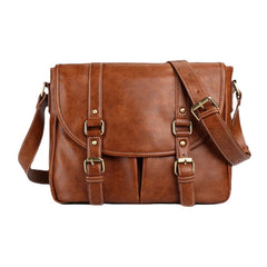 Men PU Leather Vintage Multi-pocket Waterproof Crossbody Bag Casual Wild Large Capacity Shoulder