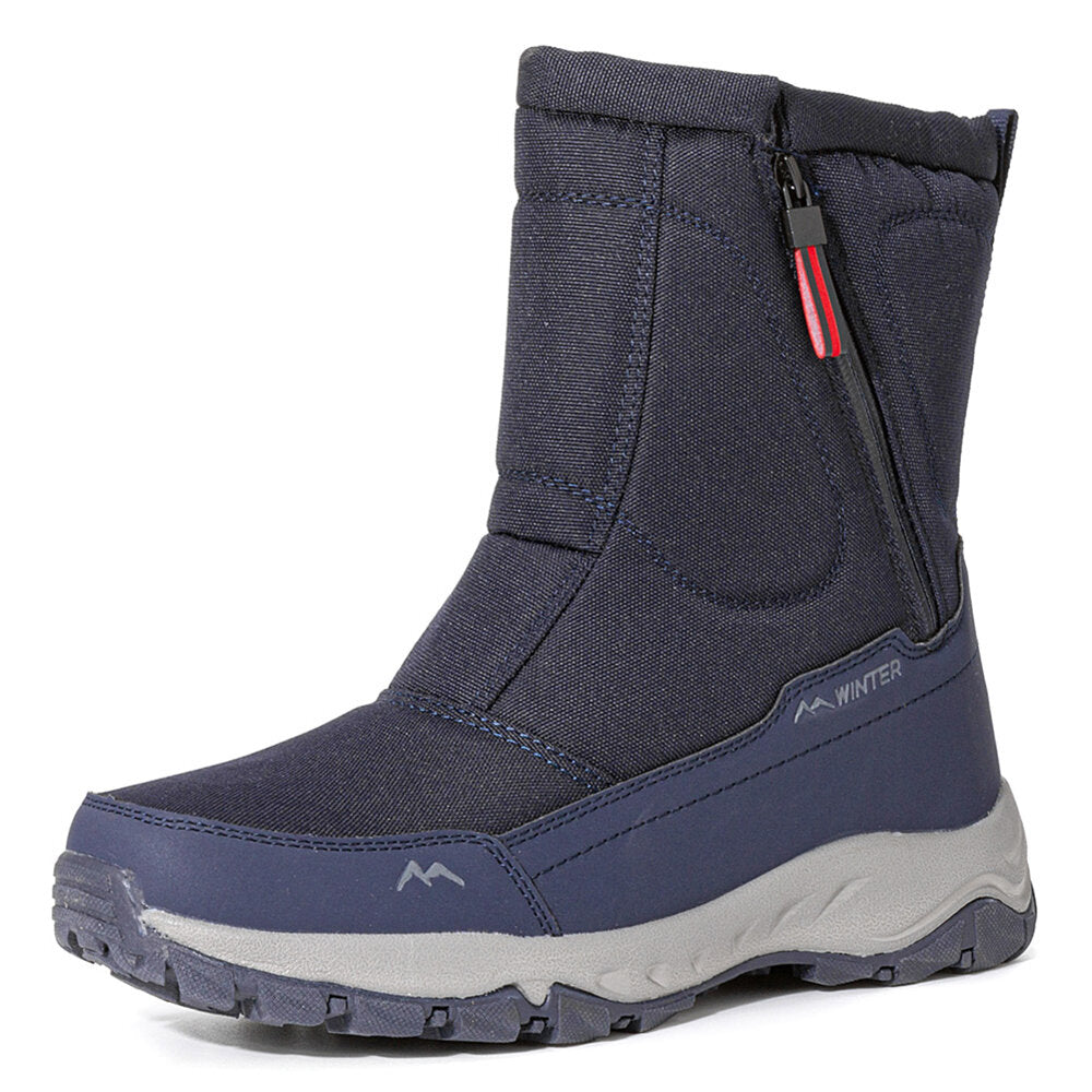 Men's Waterproof Non-slip Warm Snow Boots with Side-zip and Plus Velvet