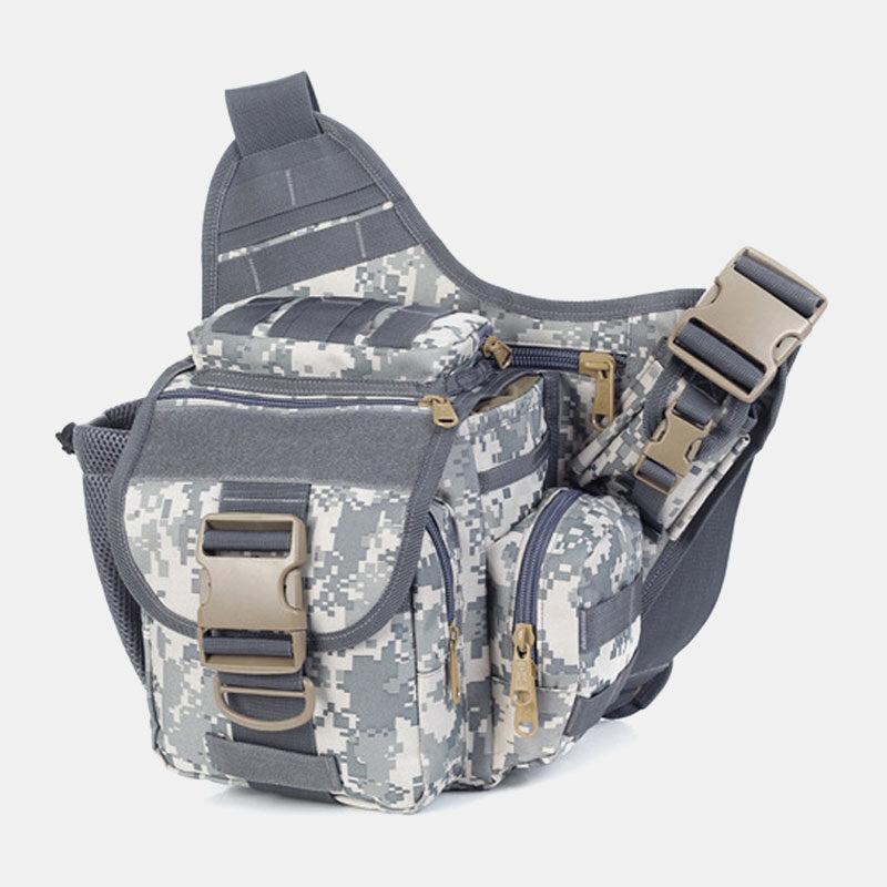 Unisex Oxford Cloth Tactical Camouflage Outdoor Game Riding Multi-carry Saddle Bag Crossbody Bag Waist Bag Backpack