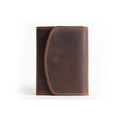 Men Retro Handmade Genuine Leather Multifunctional Short Wallet Card Holder Coin Holder