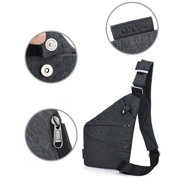 Men's Anti-Theft Crossbody Shoulder Bag - Hidden Motorcycle Chest Pack