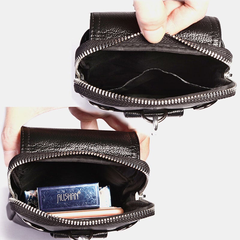 Men's Genuine Leather Crossbody Belt Bag - Casual Shoulder Style