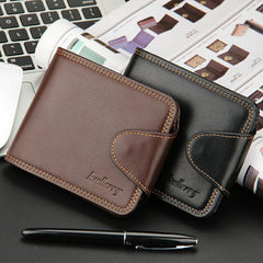 Men Business Casual Zipper Short Card Holder Wallet