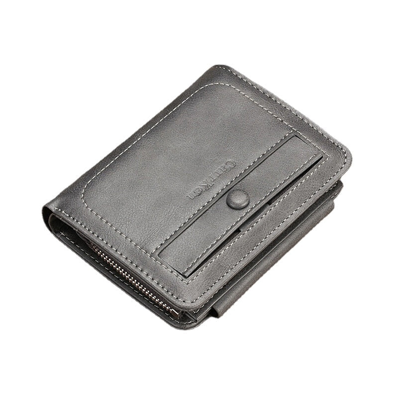 Men Faux Leather Retro Business Trifold Multi-slot Card Holder Wallet