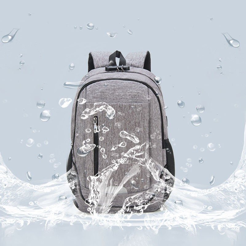 Fashion Large Capacity Waterproof Backpack Travel Bag School With USB Charging Port