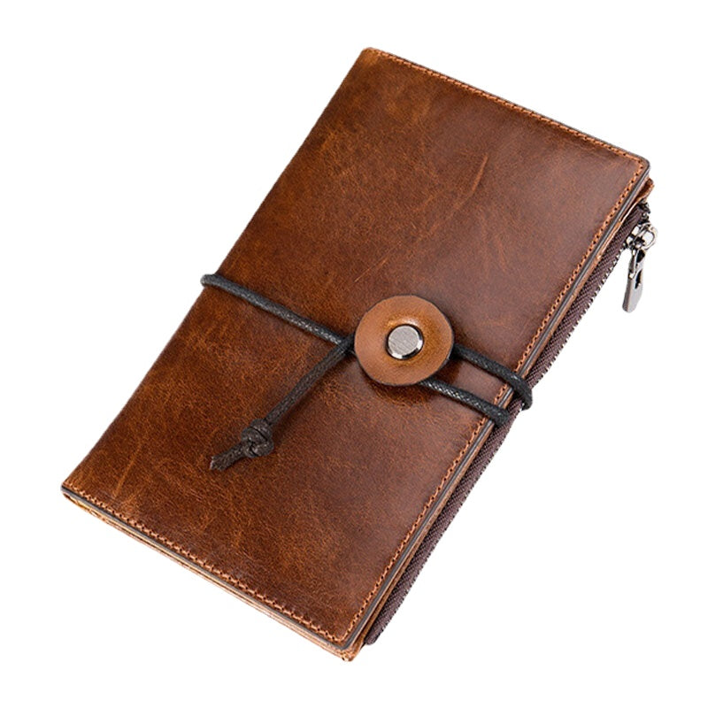 Men RFID Genuine Leather Blocking Anti-theft Passport Envelope Wallet Multi-card Wallet