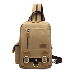 Multi-function Canvas Casual Bag Messenger Bag Shoulder Bag Small Backpack For Men Women