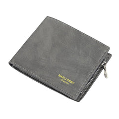 Men PU Leather Multi-card Slot Casual Zipper Money Clip Card Holder Wallet