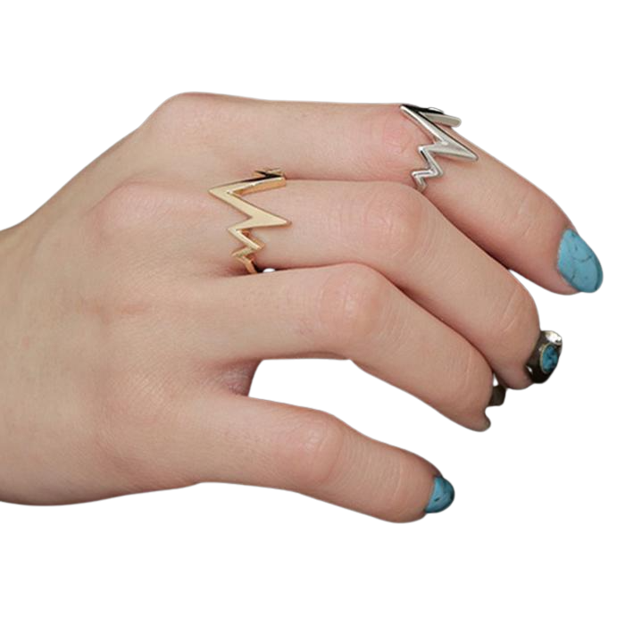 Alloy Fashion Popular Ecg Wave Couples Rings