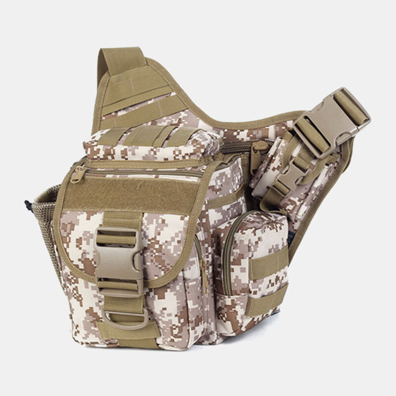 Unisex Oxford Cloth Tactical Camouflage Outdoor Game Riding Multi-carry Saddle Bag Crossbody Bag Waist Bag Backpack