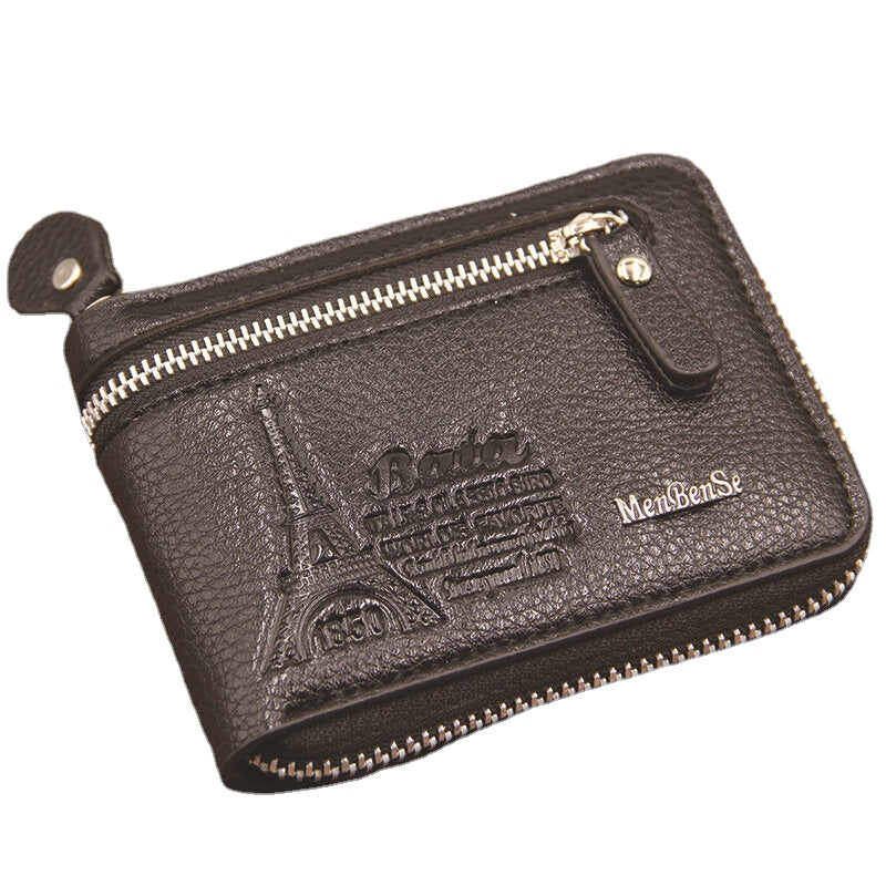 Men PU Leather Embossed Vintage Short Bifold Coin Money Clips Wallet Purse ID Wallets