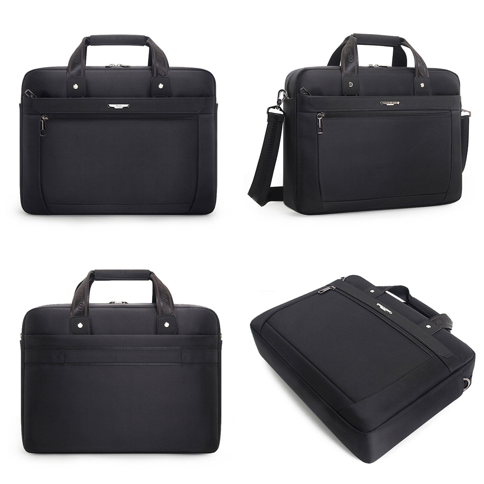 Men Oxfords Cloth Casual Large Capacity Briefcase Convertible Strap With Handle 16 Inch Laptop Bag