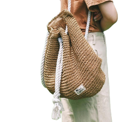 Summer Straw Bag Women Backpack Fashion Rucksack Weaved For Girls Mochila Travel Beach Bags Shoulder