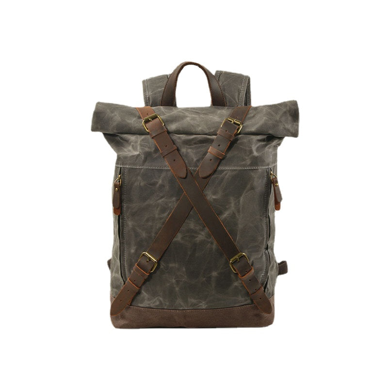 Men Vintage Canvas Anti-theft Waterproof Travel Bag Backpack Camping Bag