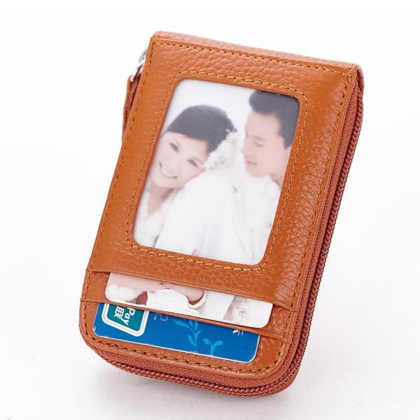 Men Women Leather Capacity Card Holder Portable Coin Bag