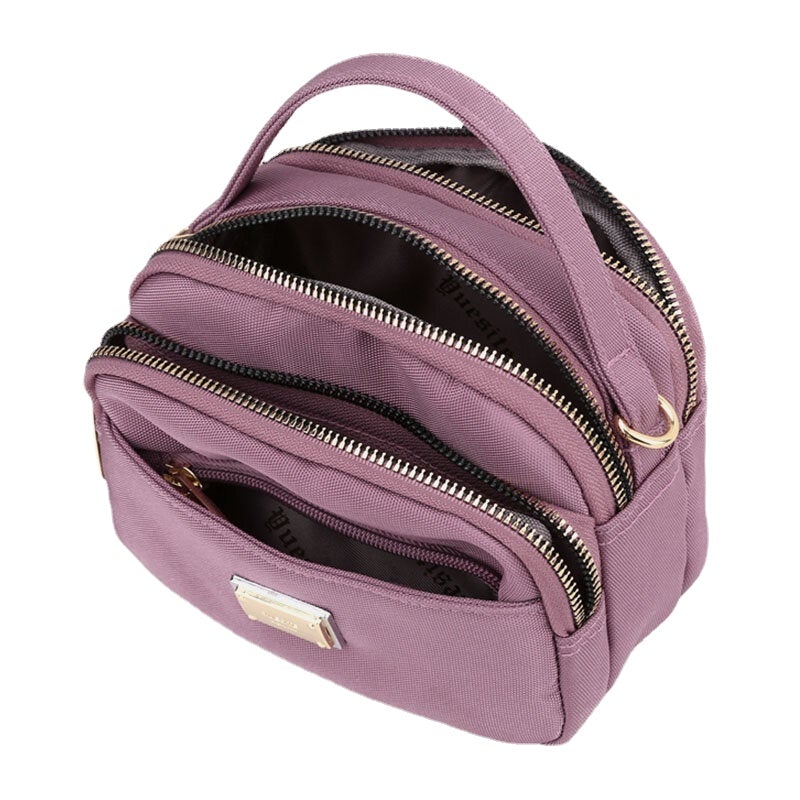 Women Oxford  Multi-Layer Zipper Pocket Crossbody Wild Waterproof Large Capacity Shoulder Bag Handbag