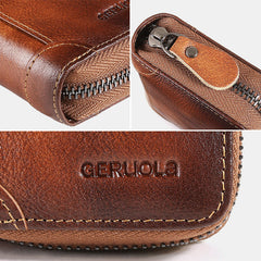 Men Rubbed Color Cowhide RFID Anti-magnetic 45 Card Slot Card Case Organ Card Holder Clutch Wallets