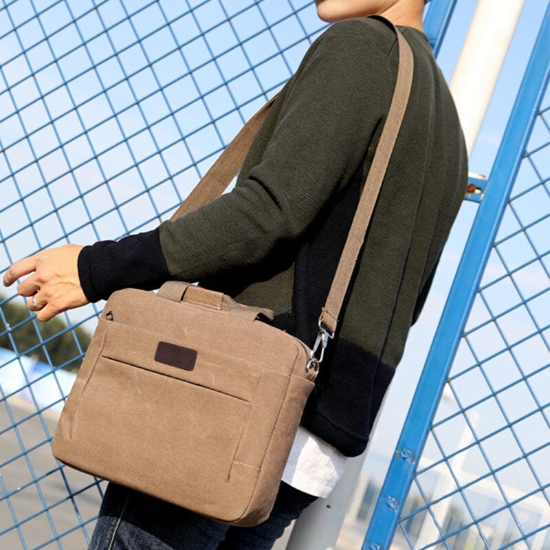 Men Canvas Shoulder Bag Crossbody Handbag Business