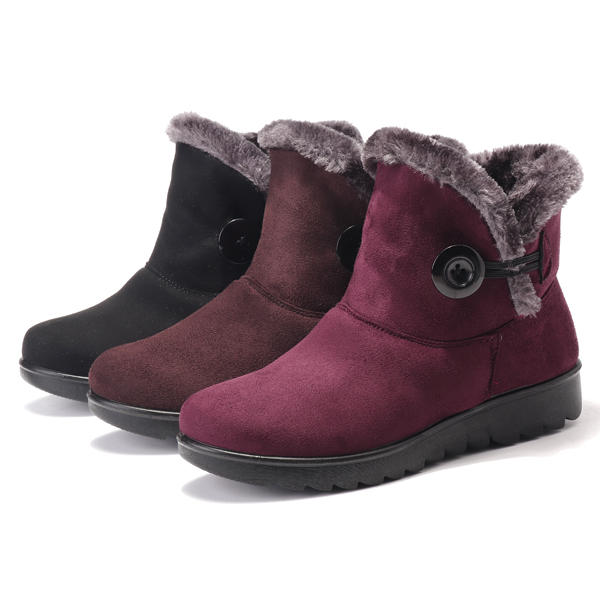 Women Buckle Comfortable Keep Warm Soft Ankle Snow Boots