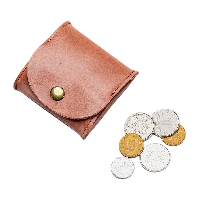 Unisex Genuine Leather Casual Mini Coin Earphone Storage Bag Wallet Coin Bag