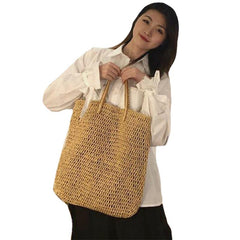 Women Travel Summer Beach Large Capacity Straw Handbag Tote Bag