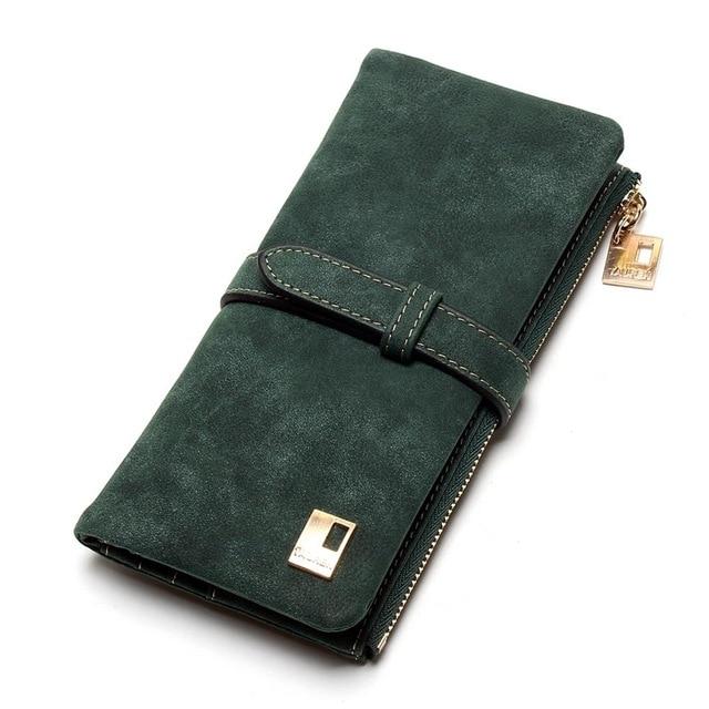 Long Design Pu Leather Drawstring Two Fold Wallet - Sheseelady