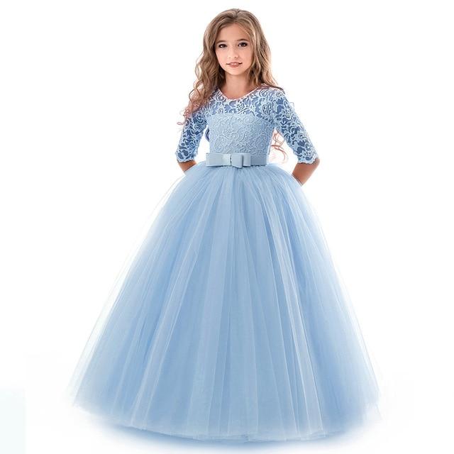 Girls' Long Evening Party Wedding Dress