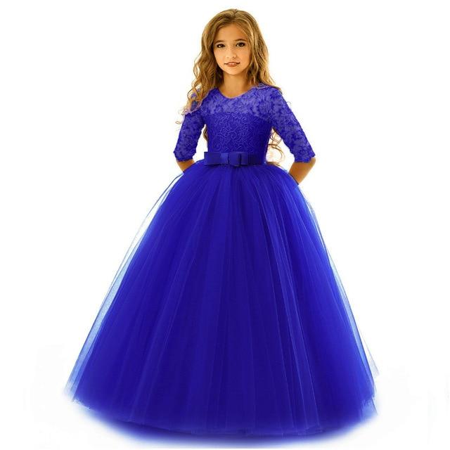 Girls' Long Evening Party Wedding Dress