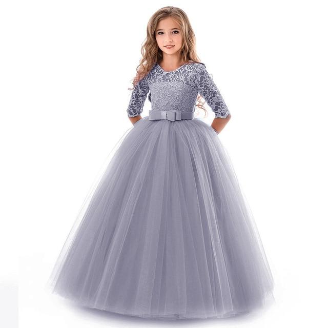 Girls' Long Evening Party Wedding Dress