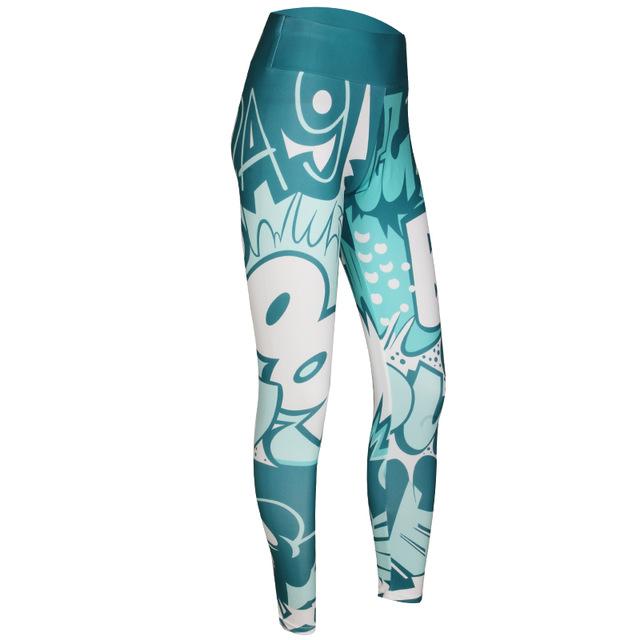 Women Digital Printing Workout Leggings High Waist Push Up