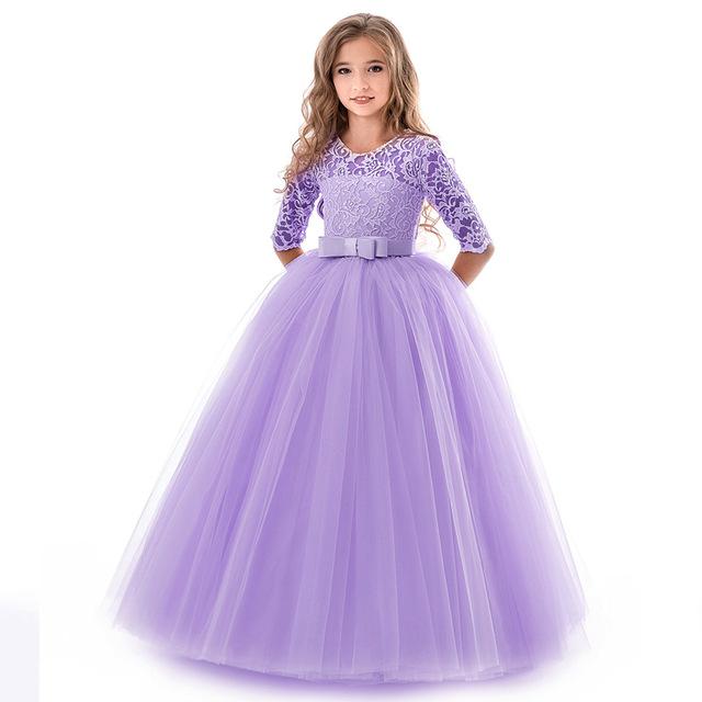 Girls' Long Evening Party Wedding Dress