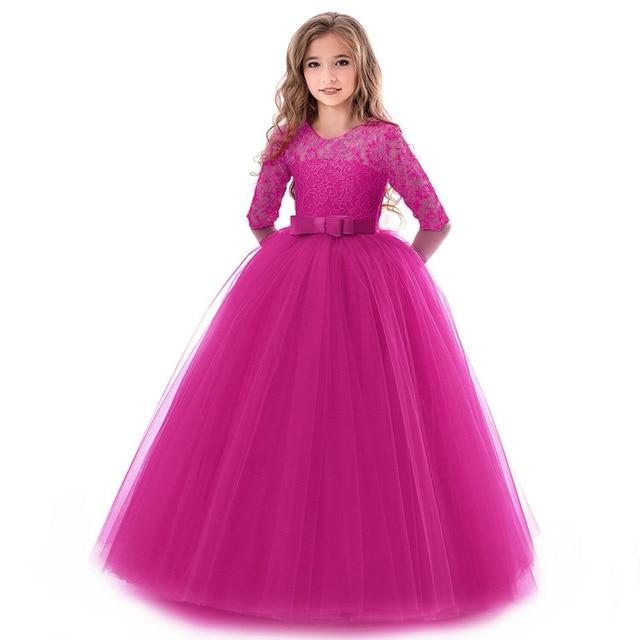 Girls' Long Evening Party Wedding Dress