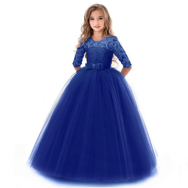 Girls' Long Evening Party Wedding Dress