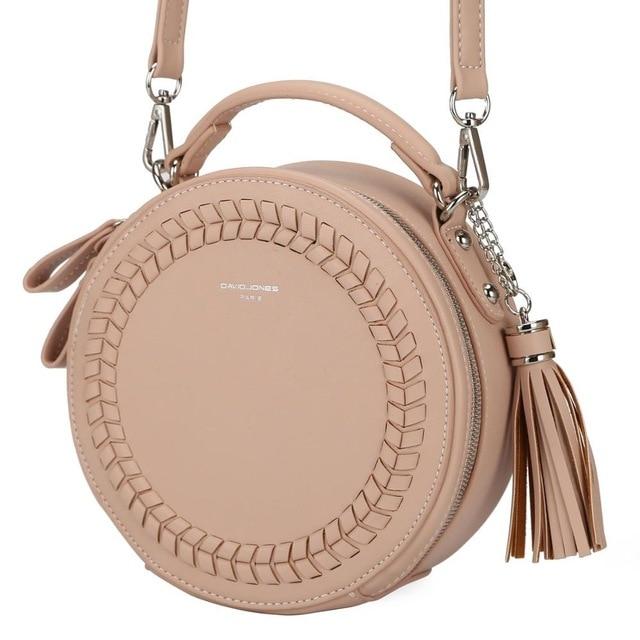 Pu Cute Criss-Cross Knitting Round Bag With Small Strap