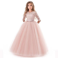 Girls' Long Evening Party Wedding Dress