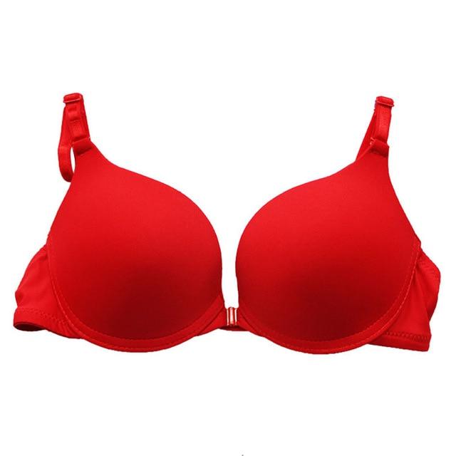 6 Colors Fashion Women Sexy Lingerie Front Closure Lace Push Up Seamless Underwire Bra Women Underwear Bras - Sheseelady