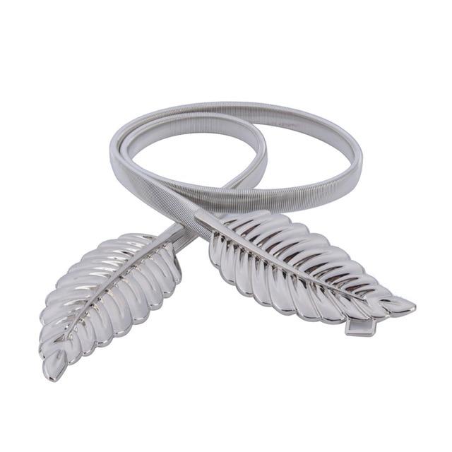 Women Metal Vintage Waist Belt Leaf Design Chain