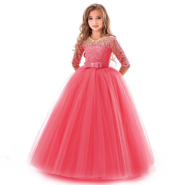 Girls' Long Evening Party Wedding Dress