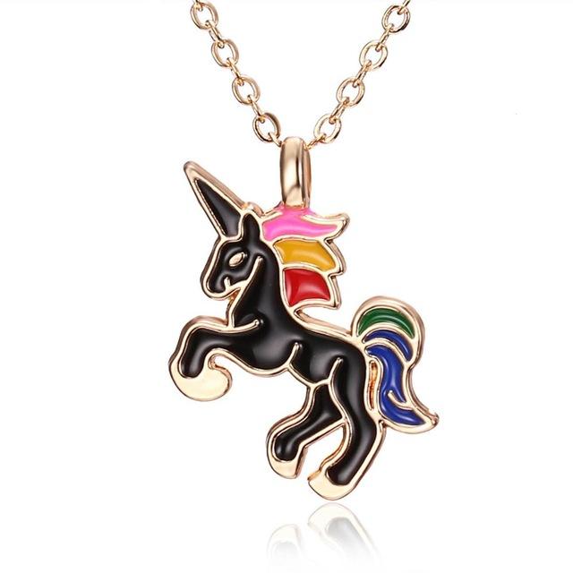 Animal Pendant Enamel Cartoon Horse Jewelry Necklace