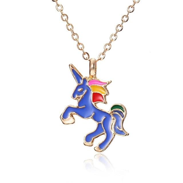 Animal Pendant Enamel Cartoon Horse Jewelry Necklace