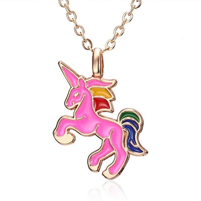 Animal Pendant Enamel Cartoon Horse Jewelry Necklace