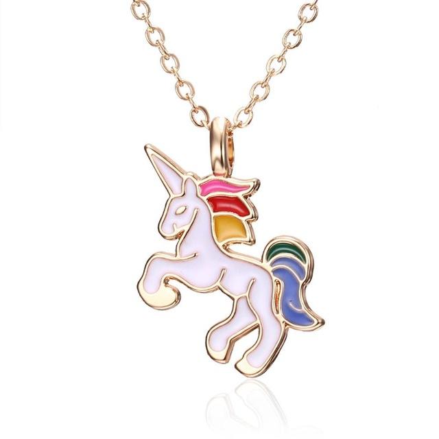 Necklace For Girls Children Kids Enamel Cartoon Horse Jewelry Accessories Women Animal Necklace Pendant Party